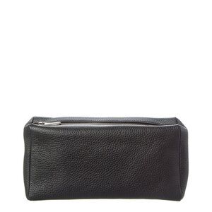 The Row Leather Clutch, Black